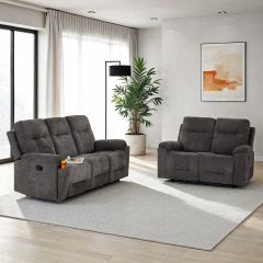 Guildford Fabric Recliner Suite 3+2 - Grey