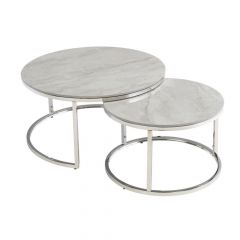 Hanson Round Coffee Table Set - Vilas Grey