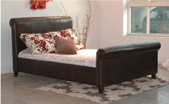 Henley Leather King Size Bed 5ft - Brown