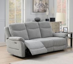 Keegan Fabric Electric 3 Seater - Herbert Grey