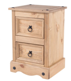 Mexican 2 Drawer Petite Bedside Cabinet