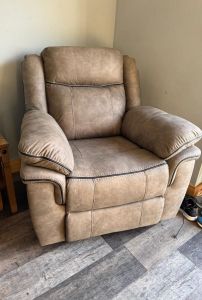 Lucan Fabric Manual Recliner 1 Seater - Brown