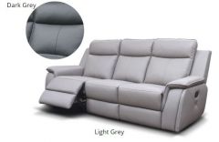 Infiniti Leather 3 Seater Recliner Sofa - Dark Grey