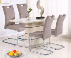 Knightsbridge Small Dining Set with 4 Chairs - Cappuccino