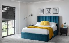 Langham Scalloped Headboard Storage Double Bed 4ft 6in - Teal