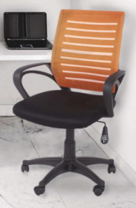 Loft Study Chair In Orange Mesh Back