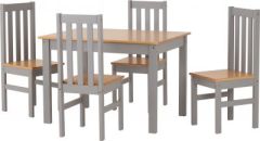 Ludlow 1+4 Dining Set - Grey Slate/Oak Lacquer