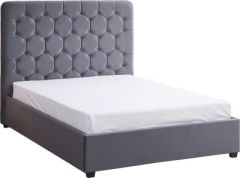 Madison Ottoman 5' Bed – Grey Velvet Fabric