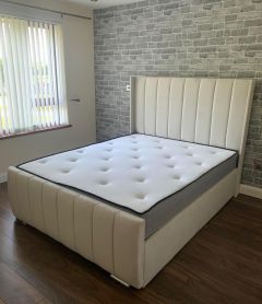 Zaragoza Fabric Double Bed 4ft 6in - Plush Cream