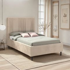 Maine Fabric Bed Taupe Velvet