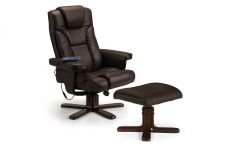 Malmo Massage Recliner & Stool - Brown