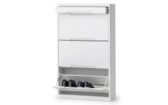 Manhattan Shoe Cabinet with Storage - White