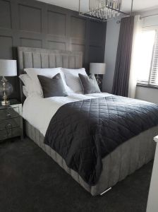 Milan Fabric King Size Bed 5ft - Plush Grey