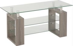 Milan TV Unit - Light Charcoal / Clear Glass