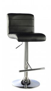 Molly Bar Stool PU Chrome & Black (Sold in 2s)