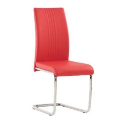 Monaco Dining Chair - PU / Chrome Red