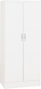 Nevada 2 Door All Hanging Wardrobe - White Gloss
