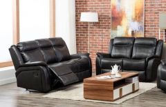 Ohio Leather Recliner Suite 3+2 - Black