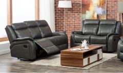 Ohio Leather Recliner Suite 3+2 - Grey