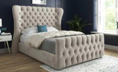 Oxford wingback Plush Cream Ottoman Kingsize