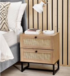 Padstow 2 Drawer Bedside - Oak