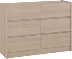 PARIS 6 DRAWER CHEST - SMOKED ASH EFFECT