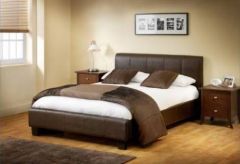 Phoenix Leather King Size Bed 5ft - Brown