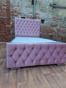 Panther Chester Double Bed 4ft 6in - Plush Pink