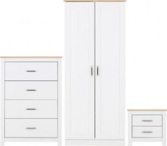Portland Trio - White/Oak Effect