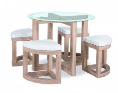 Quarry Dining Set with Glass Top and 4 Chairs