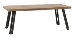 Quebec Wave Edge Coffee Table - Medium Oak Effect/Black