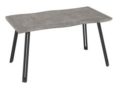 Quebec Wave Edge Dining Table - Concrete Effect/Black