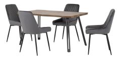 Quebec WAVE Edge Dining Set with Grey Avery Chairs