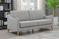 Robyn Fabric 3 Seater Sofa - Light Grey