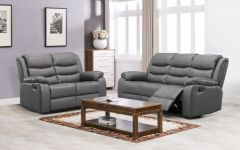 Roman Leather Recliner Suite 3+2 - Grey