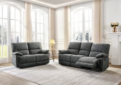 Zoe Leather Recliner Suite 3+2 - Grey