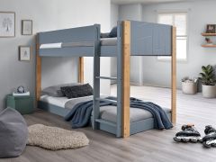 Rover Single Bunk Bed - Grey & Oak