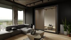 Kiara Sliding Wardrobe 203cm - Black