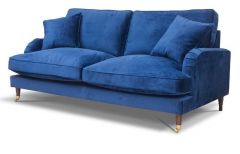 Rupert Fabric 3 Seater Fixed Sofa - Marine