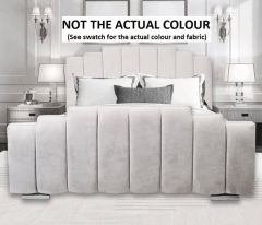 Salamanca Fabric Single Bed 3ft - Crushed Velvet Silver