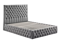 Rosa Bed - Grey Fabric