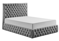 Rosa Bed - Grey Fabric