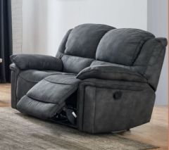 Seductive Fabric Recliner 2 Seater Sofa - Dark Grey