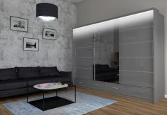 Maja Sliding Wardrobe 2.5m - Grey