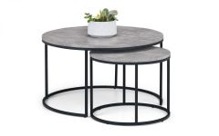 Staten Round Nesting Coffee Table - Concrete Effect