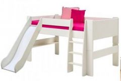 Steens For Kids Mid-Sleeper with Slide - WHITE