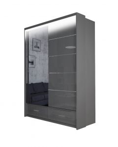 Maja Sliding Wardrobe 150cm - Grey