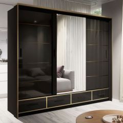 Cecilia Sliding Wardrobe 250cm - Black