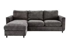 Tara Fabric Chaise - Grey / Black