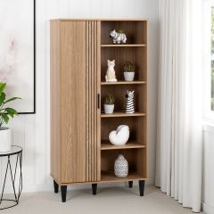 Tessa 1 Door Bookcase Unit - Natural Oak Effect